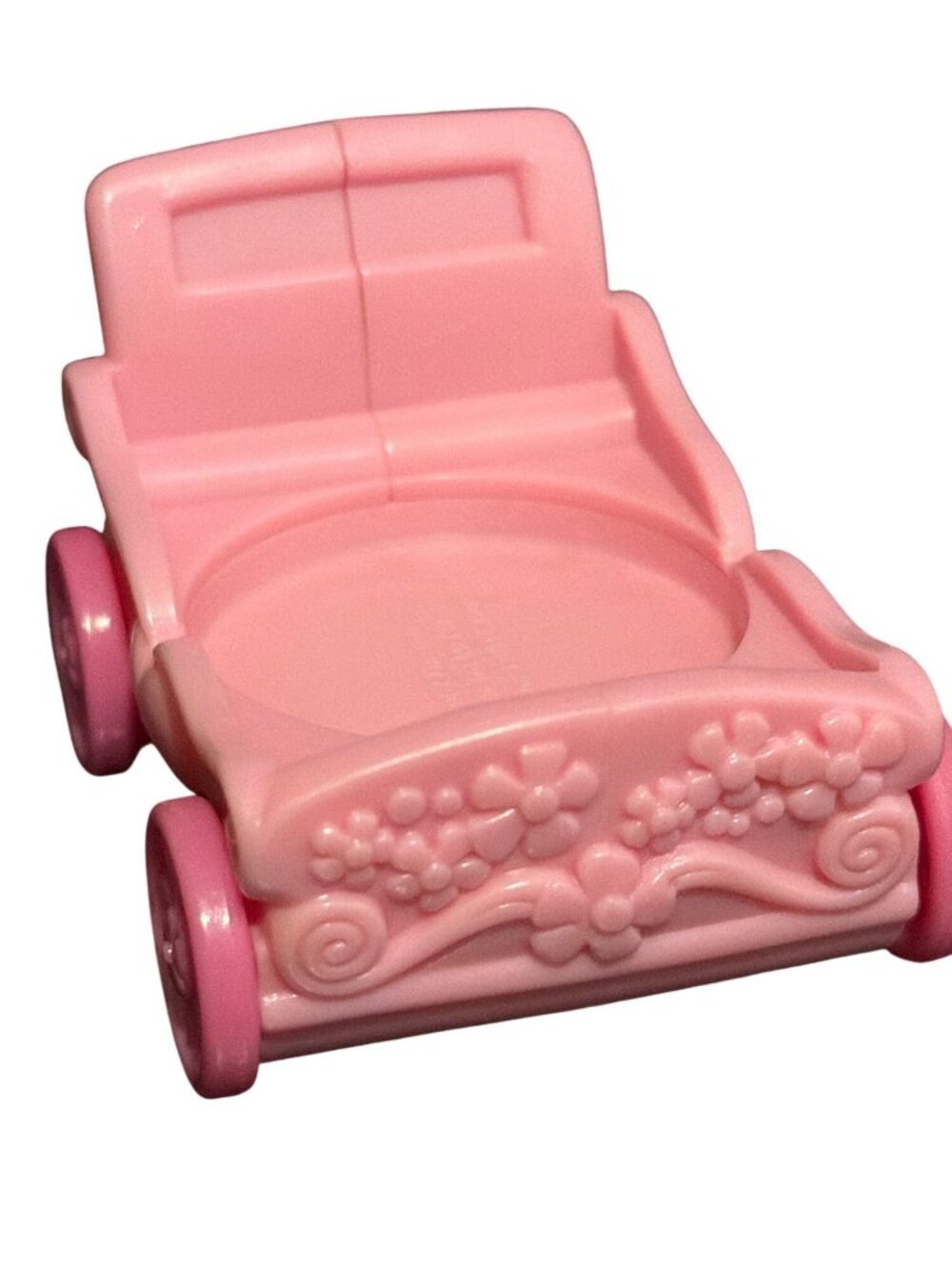 Vtg 2007 My Little Pony Pink Plastic Toy Carriage McDonalds Floral Estate 2.5"